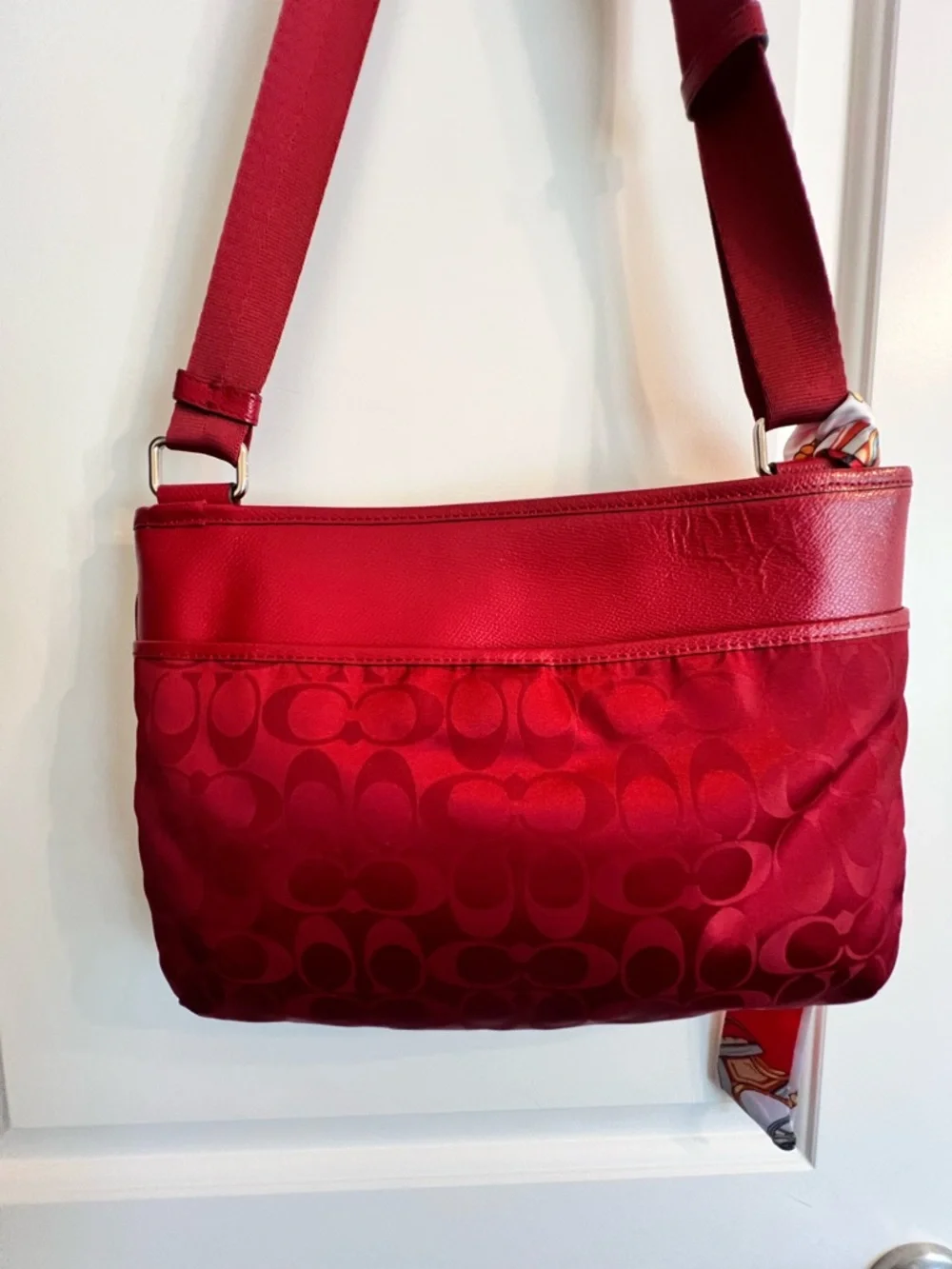 Coach Cherry Red Signature Crossbody Bag - Picture 5 of 11